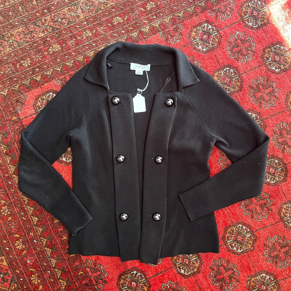 Black Knit Open Cardigan